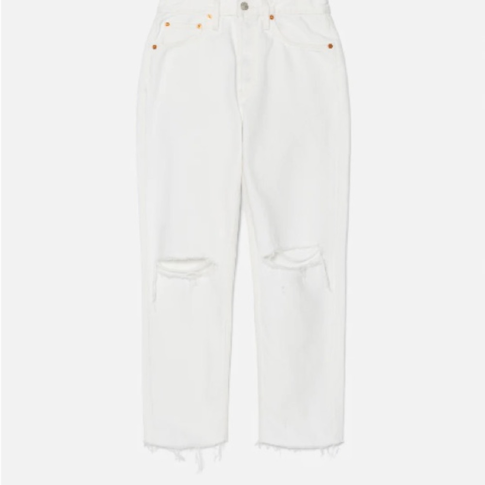 Re-Done White Distressed Jeans Size 26